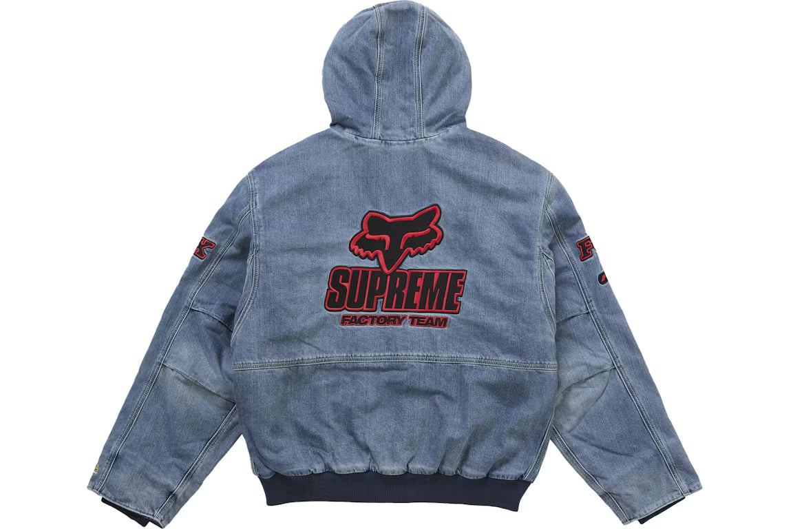 シュプリーム フォックス レーシング フーデッド ワーク ジャケット デニム
