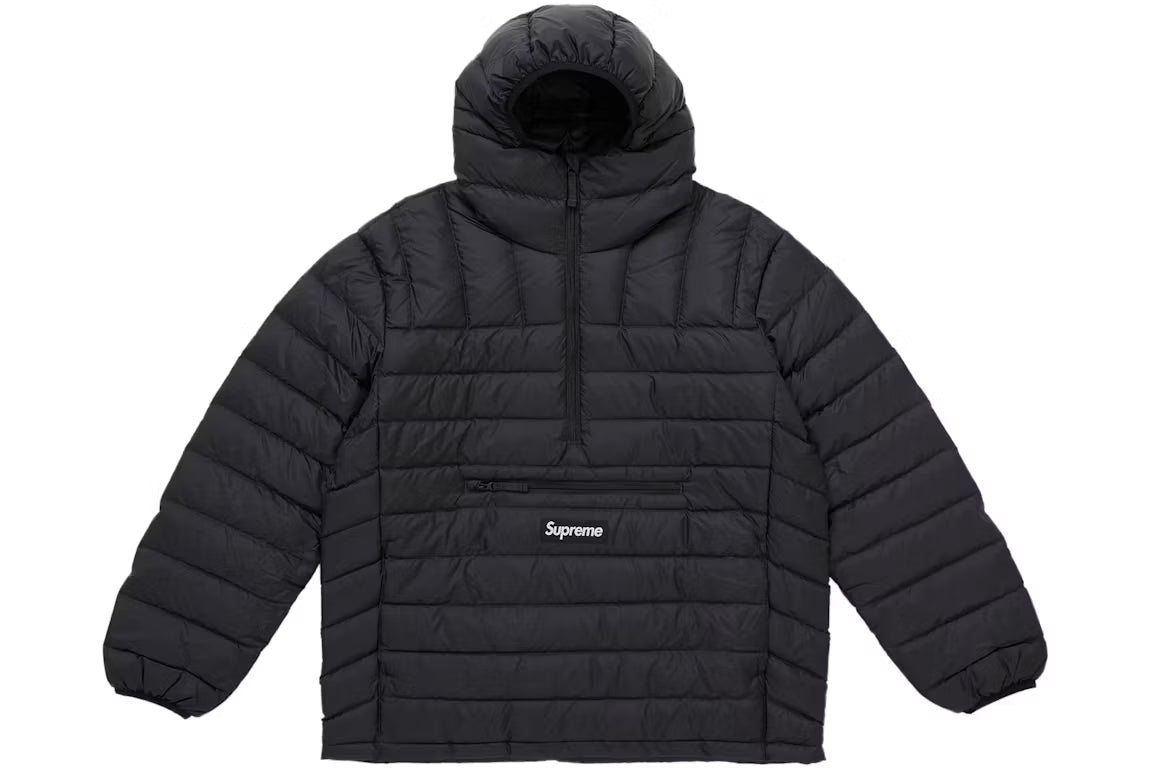 シュプリーム マイクロ ダウン ハーフジップ フーデッド プルオーバー（FW25）ブラック